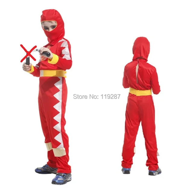 Christmas Halloween children red ninja cosplay costume boy kids dragon