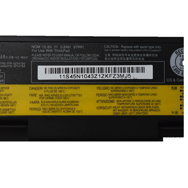 HSW Аккумулятор для ноутбука 10 8 В 57WH Lenovo ThinkPad E40 L512 T410 E50 E420 L520 E425 SL410 T420 E520 T510 E525|laptop