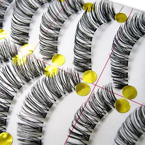 

10 Pairs Cosmetic Man-made Long False Eyelashes Sparse Eye Lashes Makeup Set