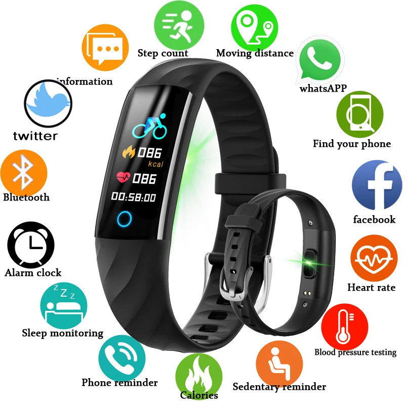 

BANGWEI Smart IP67 Smart Wristband watch Waterproof Heart Rate Blood Pressure Monitor Fitness Tracker Smartwatch For IOS/Android