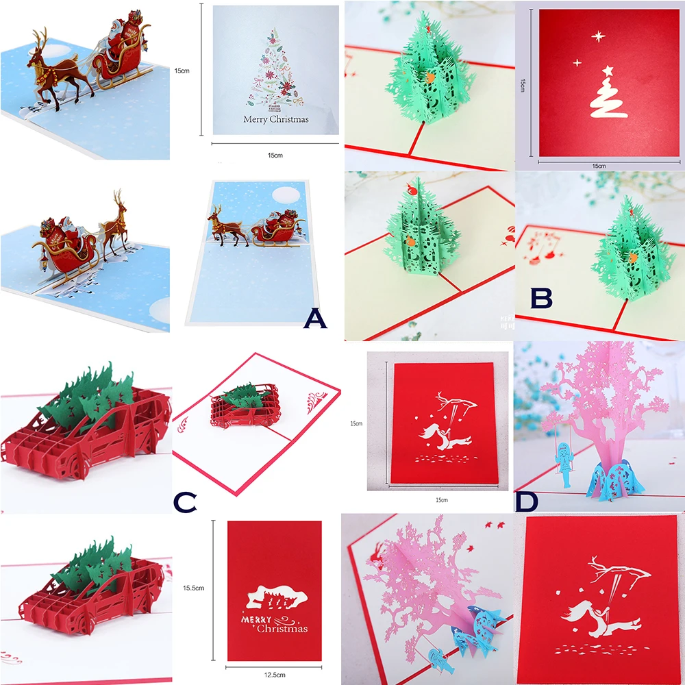 Мульти узоры 3D всплывающие поздравительные открытки День рождения Валентина Рождественская открытка подарок