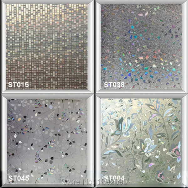 

90*100cm No Glue Self Adhesive Privacy Decorative Window Film Static Glass Sticker Water Transfer Film Tulip For Kitchen
