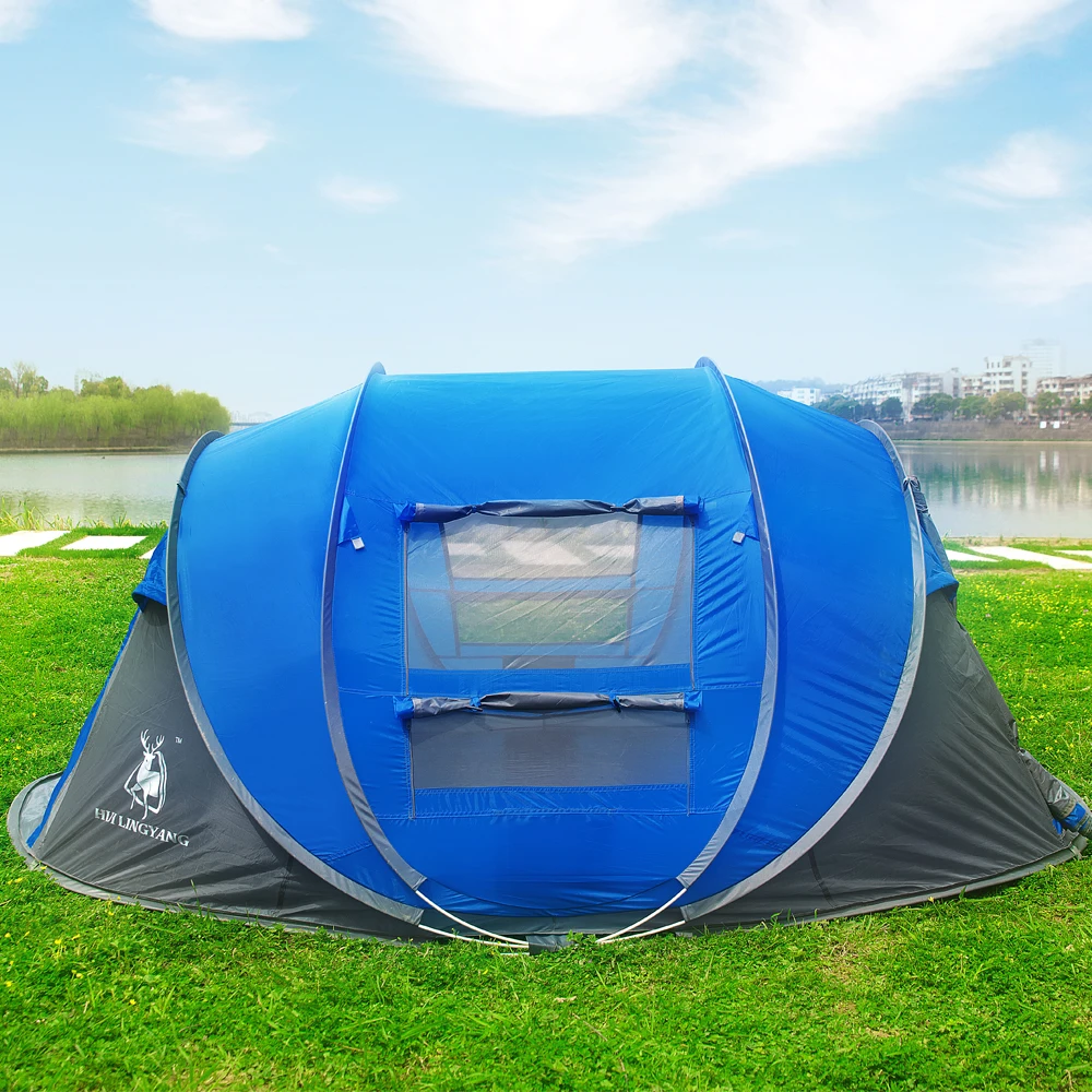 HUI LINGYANG tirar tienda tiendas automáticas de tirar pop impermeable camping tienda de campaña impermeable gran familia tiendas de campaña - 3