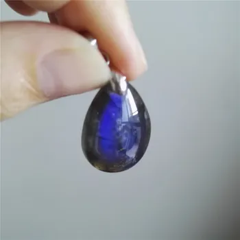

Precious Strong Blue Lights Natural Labradorite Gems Stone Crystal Water Drop Bead Necklace Charm Pendant mm