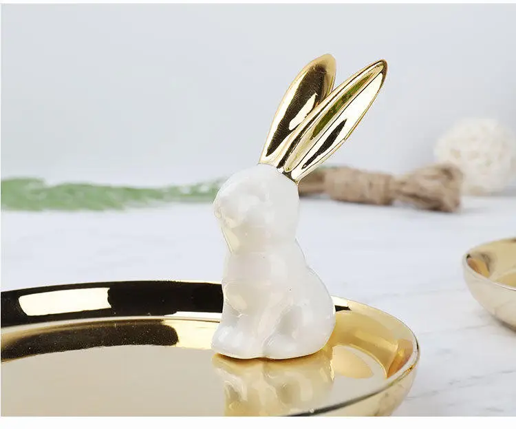 Лидер продаж стиль керамический кролик ювелирные изделия мыльница украшения