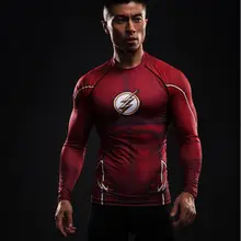 Компрессионная рубашка флэш 3D футболки с принтом Мужские реглан с длинным рукавом флэш Косплей Костюм Одежда для фитнеса топы Мужские