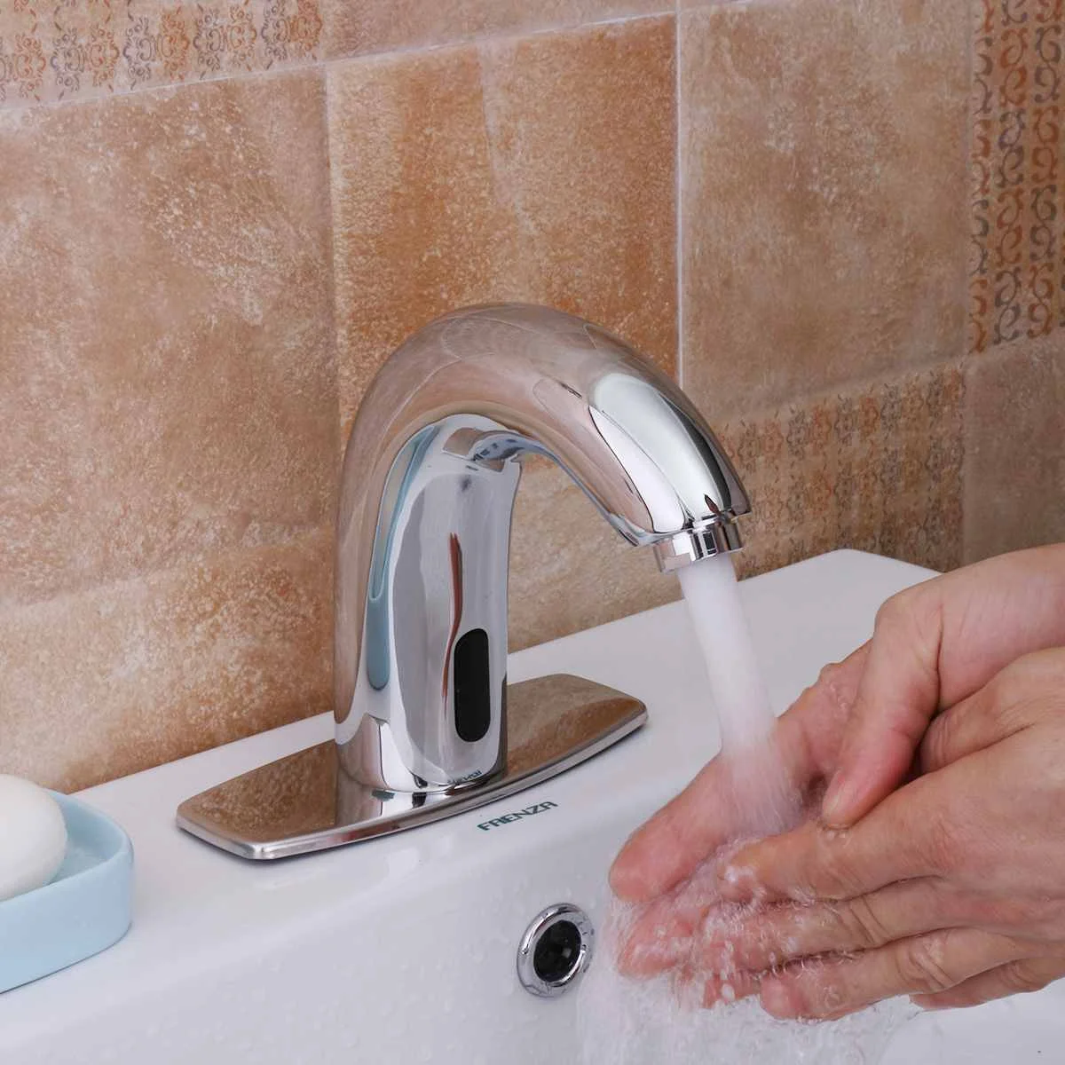 

Automatic Infrared Sensor Faucet Single Cold Bathroom Sink Water Saving Deck Mounted Inductive Water Tap Touchless Basin Faucets