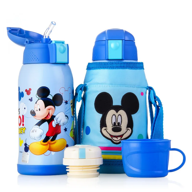 

Disney Vacuum Cup 600ml Double Head Replacement Kettle Disney Cartoon Pattern Children's Insulation Pot Embroidery Cup Set