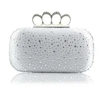 

Hot diamond ring bag European and American trend punk wind ring ladies clutch bag Hard shell ladies bag HS061