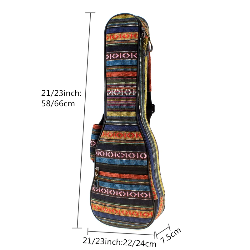 

21 Inch 23 Inch Ukulele Backpack Bags Small Guitar Hand Portable Bag Beautiful Soft Pad Cotton Thickening Folk Style Case Cover