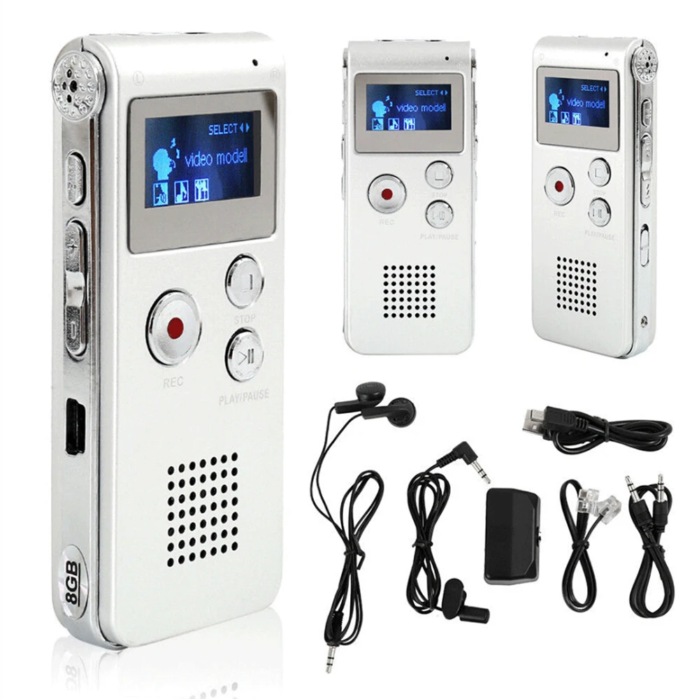 8 ГБ диктофон USB Профессиональный 30 часов диктофон цифровой аудио/Звук/диктофон с WAV MP3 музыкальный плеер