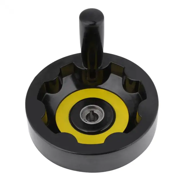 1Pcs Revolving Handle Hand Wheel Lathe Milling Machine Inside Ripple Hand Wheel W/ Revolving Handle Grip Plastic 12 x 125mm