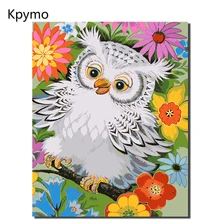 Набор Kpymo в рамке «сделай сам» для рисования по номерам совы, краски на холсте, каллиграфия для домашнего декора VA-0166