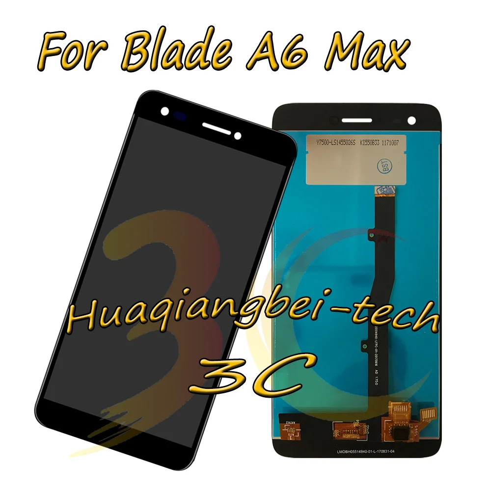 Pаспродажа 5,5 Новый черный для zte Blade A6 Max Полный ЖК дисплей + кодирующий преобразователь сенсорного экрана в сборе 100% протестирован с отслеживанием