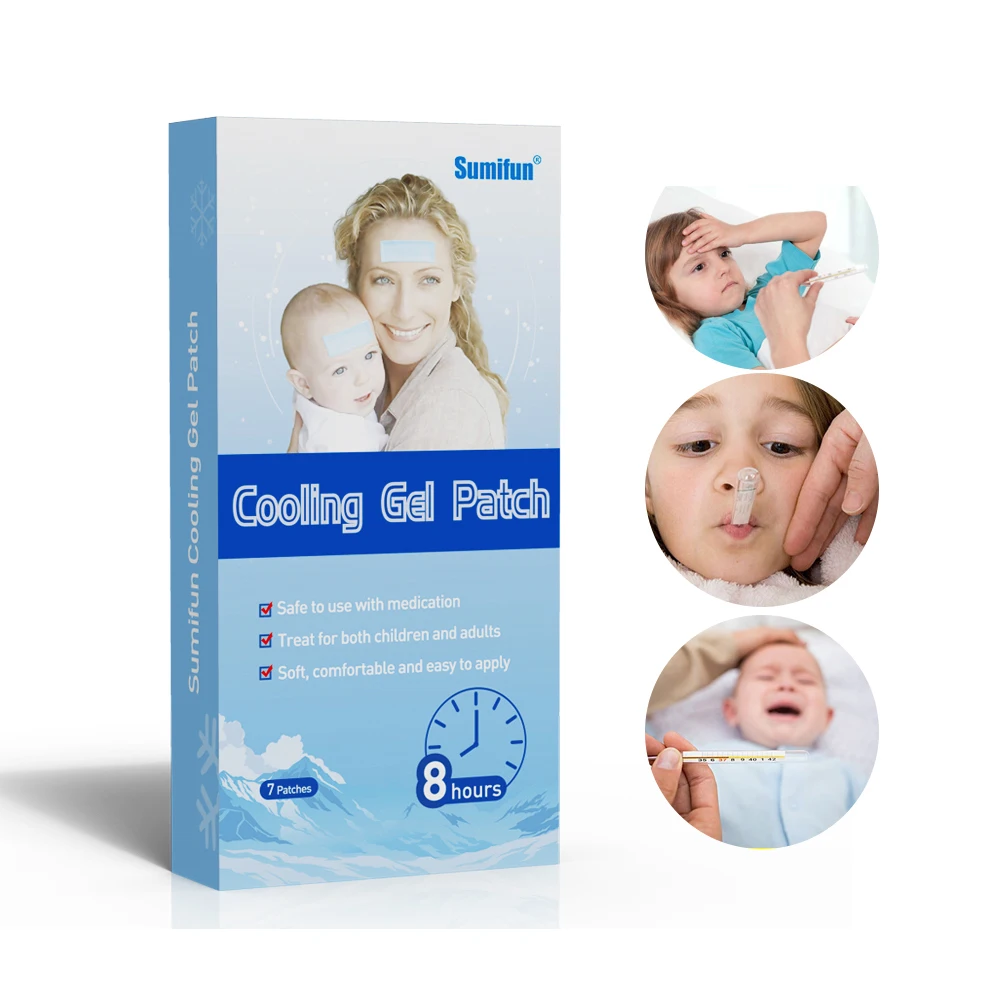 

7pcs/Box Newest Baby Fever Patch Temperature Cooling Gel Sheet for Headache Pain Relief Bring Fever Down Patch Antipyretic paste