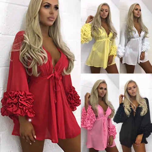 Longues Noir Manches rose jaune À Jaune Blanc blanc Voile Blouse Solide rouge Rouge D'été Noir Femmes Volants Plage XqYwA65