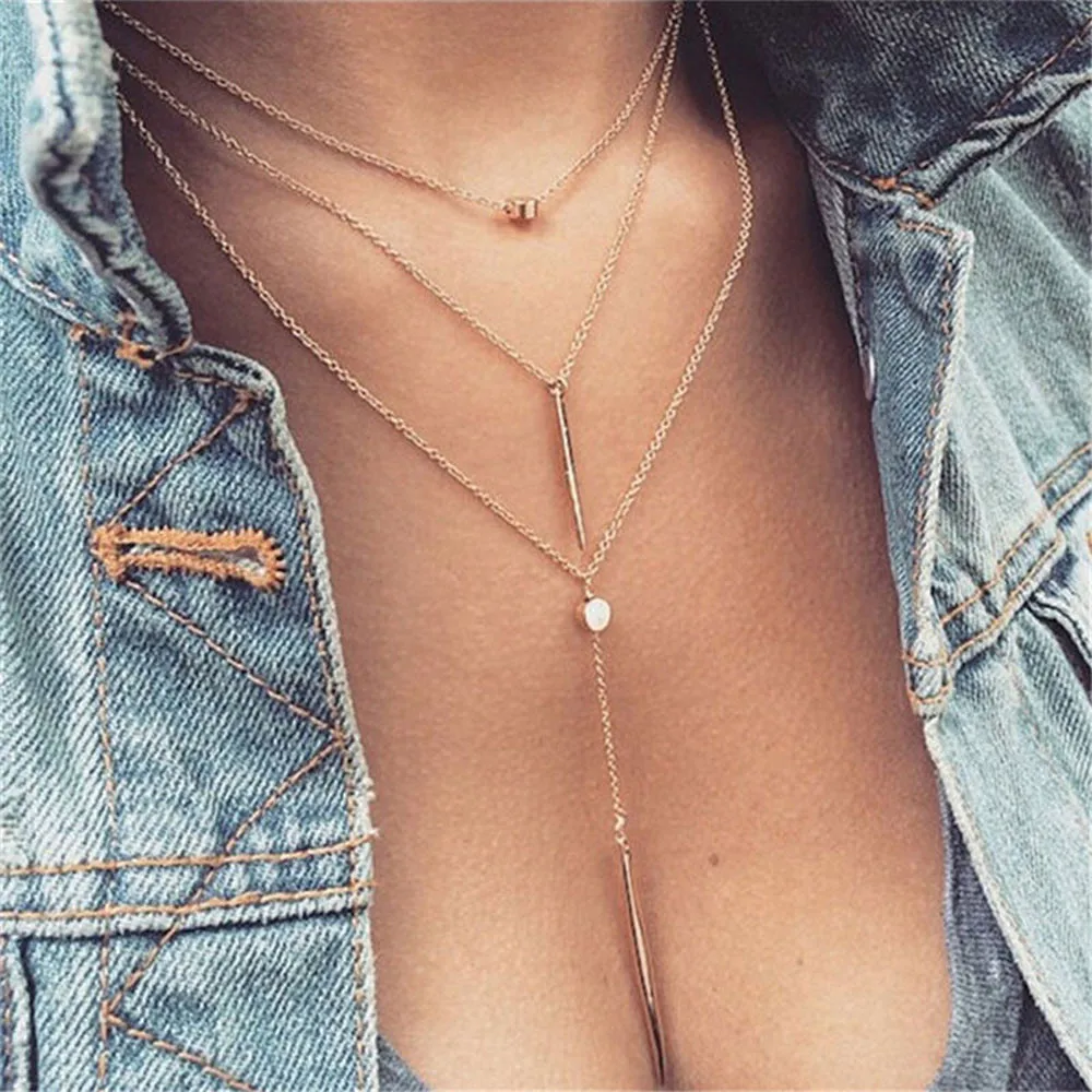 

Women Tassel Multilayer Necklace Elegant Chain Jewelry
