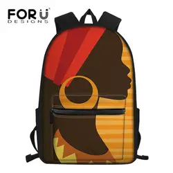 FORUDESIGNS/африканские черные школьные сумки с принтом для девочек, для подростков, большой рюкзак для ноутбука, женский рюкзак для