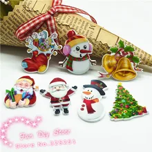 Смешанный стиль плоский полимер милый Рождественский колокольчик с принтом плоский задний Скрапбукинг 50 шт./лот 25-35 мм