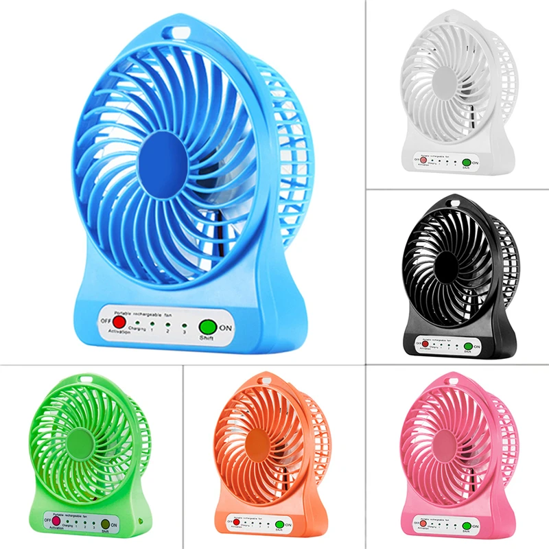 

ICOCO Portable Rechargeable LED Fan Air Cooler Mini Operated Desk USB Charging 3 Mode Speed Regulation Cooling Fan