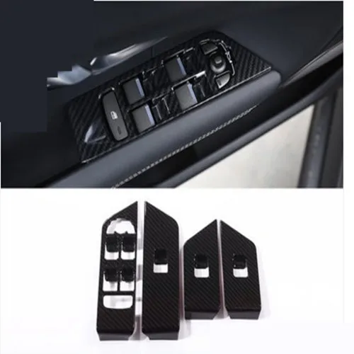 

4 Door Car Window Glasses Lifter Decoration Covers Resemble Carbon Fiber Car-styling 2012-17 For Range Rover Evoque Accessories