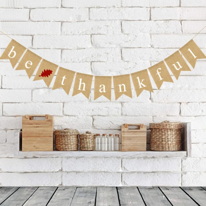 

1 Set New BE THANKFUL Banner Rustic Wedding Party Bunting Banner Photo Booth Props Garland Bridal Wedding Decoration