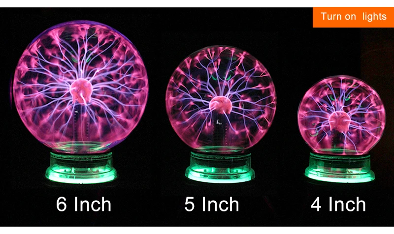 Новинка стекло магический плазменный шар свет 4 5 6 дюймов настольные огни Сфера ночник детский подарок на год Волшебная плазменная Ночная лампа
