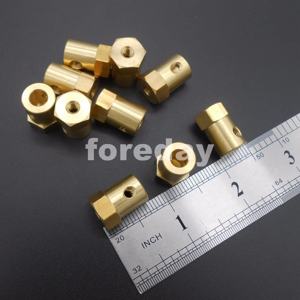 

100PCS HQ Brass 6MM Hexagonal length 18mm Wheel Shaft Motor Hexagonal HEX Coupling Coupler M6 +100 Spanners NEW *FD252X100