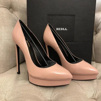 

Women Elegant Pumps Sexy Super High Heels 12.5cm Girls Pointed Toe Platform Shallow Women Shoe Office Spring Autumn Single shoes