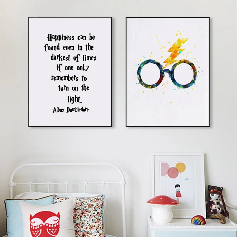 Potter Glasses Art Print Poster Quote Canvas Painting Wall Picture Room With Free Shipping Worldwide Weposters Com