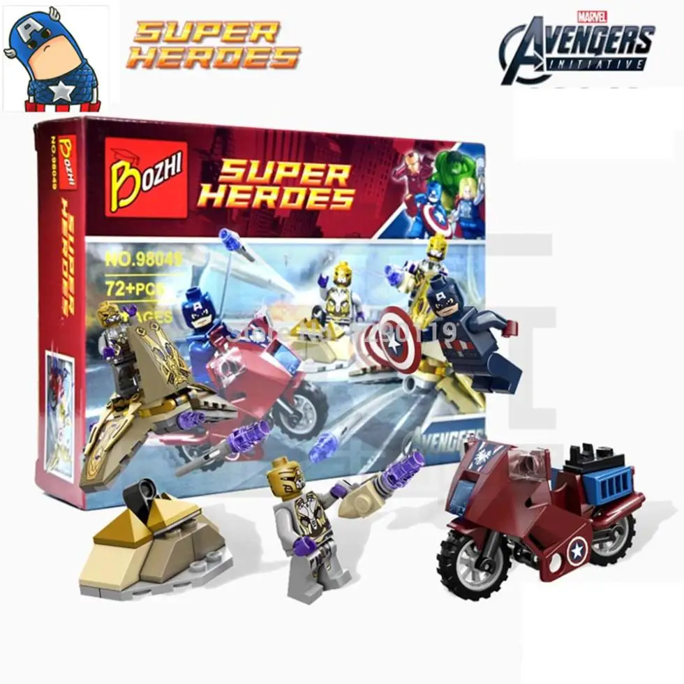 

Marvel Captain America Steve Rogers VS. Speed Motorcycle Super Heroes Avengers Action Figures minifig Blocks Bricks Kids Toys