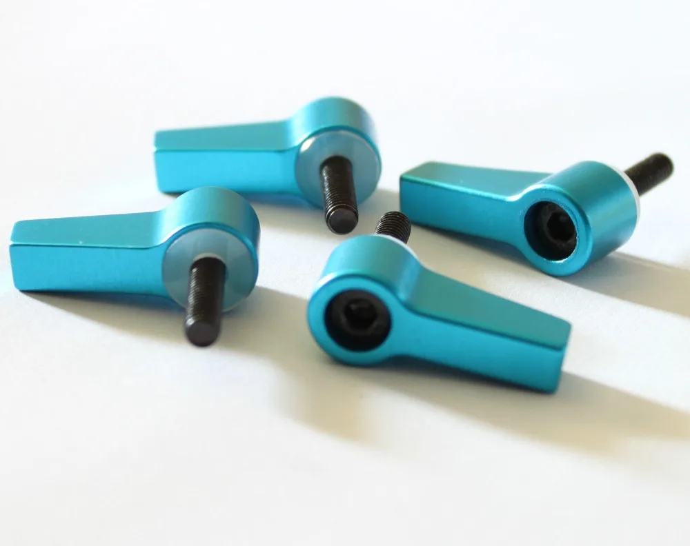 4Pcs M4 Manopola Vite A Testa Zigrinata Vite A Forma Di L Per 15Mm Asta Rail Rig Clamp Segui Focus Treppiede Camera