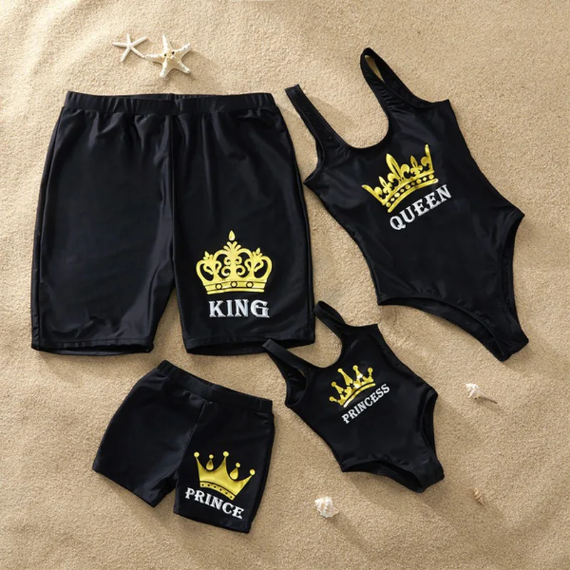 

Family Matching Swimwear Mother Daughter Swimsuit Mommy And Me Bikini Clothes Family Look Father Mom Daughter Son Bathing Suit