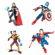 Marver Avengers Super Heroes Infinity War Captain America Thor Iron Man Superman Figure Building Block Toys For Children DBP495 single infinity war machine pepper iron man armor black panther ebony maw thor doctor strange building block toys for children