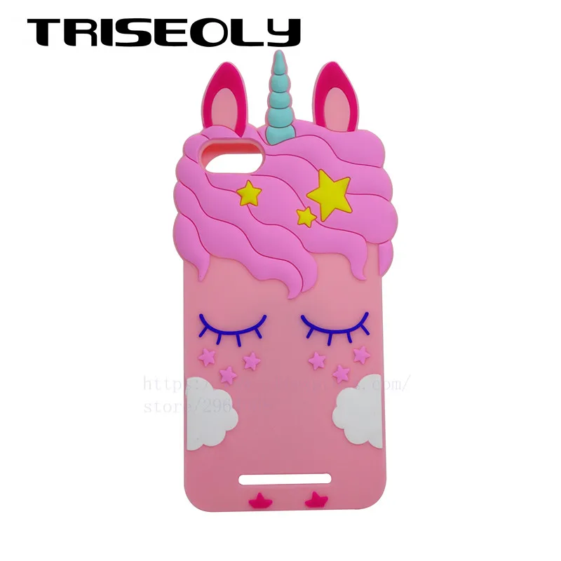 

TRISEOLY Unicorn Silicone Case For Wiko Lenny 3 Phone Cover 3D Cartoon Cute Eyelash Horse For Wiko Lenny 3 Back Protector Cover