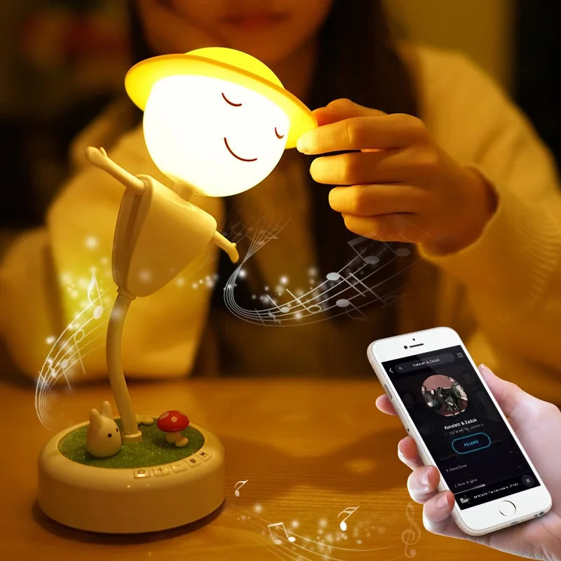

Bluetooth Scarecrow Night Light USB Rechargeable LED Night Lamp Decorative Cute Jackstraw Bedroom Ornaments Home Christmas Gift