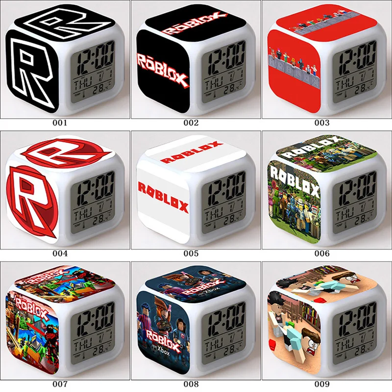 

2019 New Arrival Roblox Figure Toys LED Alarm Clock Colorful Touch Flash light Amine Figuras Desktop Decoration Gift