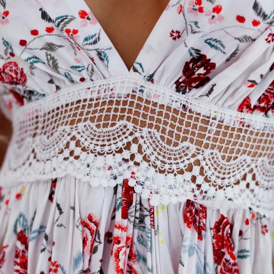 Платье с оборками летнее женское платье в стиле бохо сексуальное мини открытой