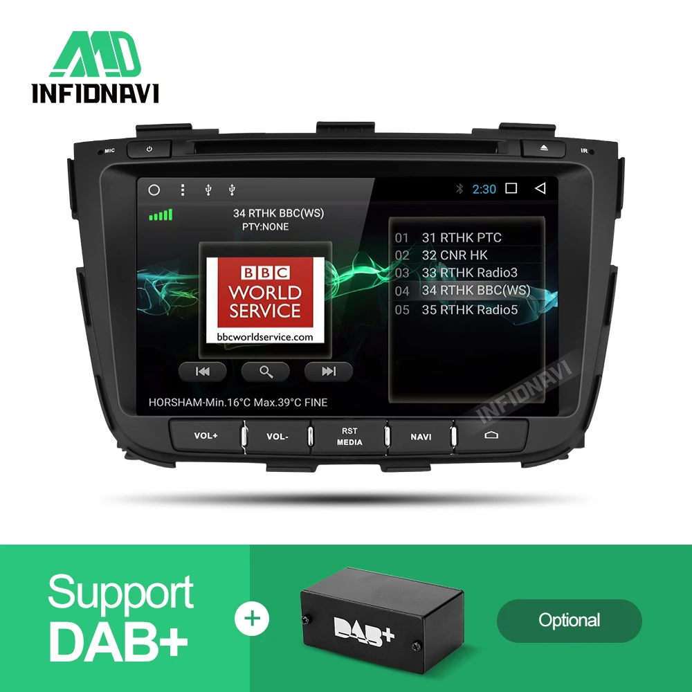 Sale Infidnavi ZSLT8071  2G+32G android 7.1 car dvd for kia sorento 2013 2014 car radio gps navigation with steering wheel control 1