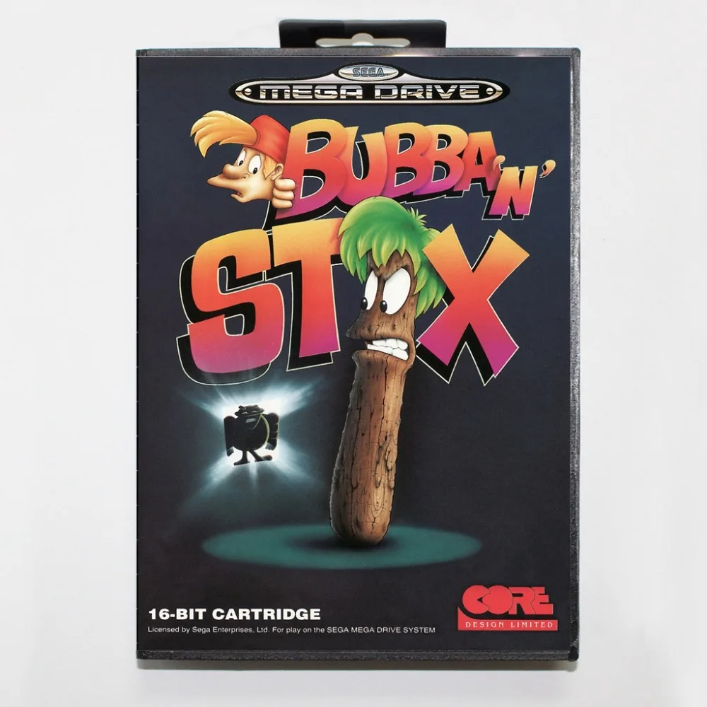 

16 bit Sega MD game Cartridge with Retail box - Bubba 'n' Stix game card for Megadrive Genesis system
