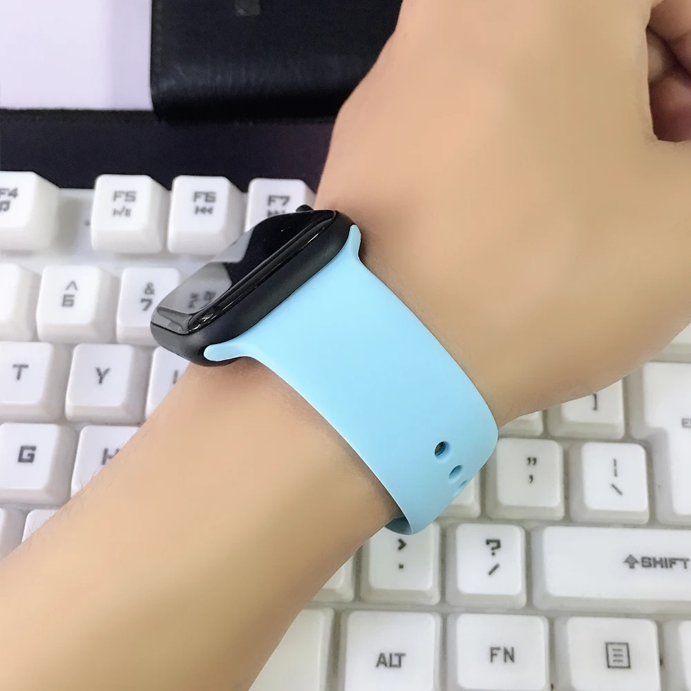 EIMO Silicone Strap For Apple Watch Band 4 3 iwatch band 42mm 44mm 38mm 40mm Sport bracelet Wrist Correa Watchband Accessories