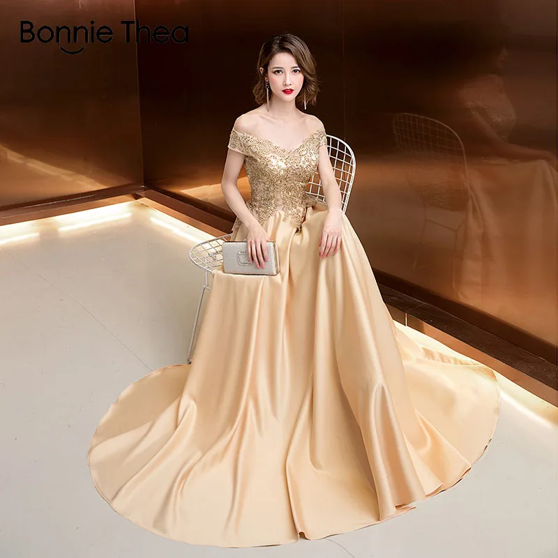 Женское платье с вышивкой Bonnie Thea модное офисное вечернее открытыми плечами на