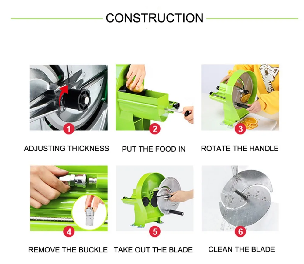  Manual Food Fruit Slicer Vertical Plastic Cylinder Knife Hand Shake Cutting Machine Fruit Vegetable - 33013176939