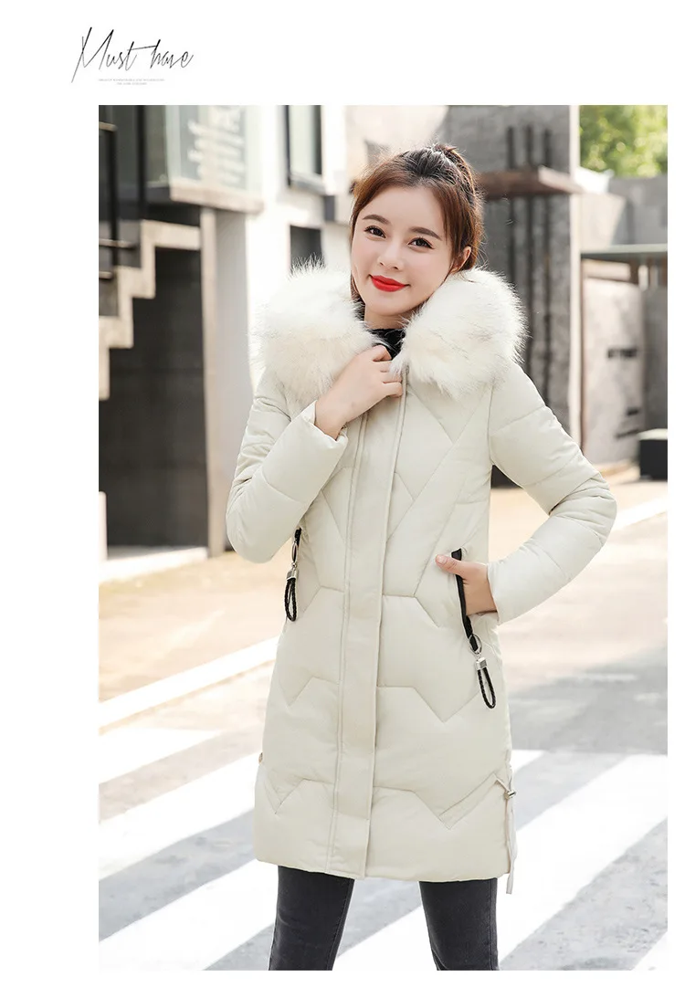 Зимой женская верхняя одежда средней длинны и длинная модная self-Подростковая Куртка пуховая Куртка парка на пуху 906
