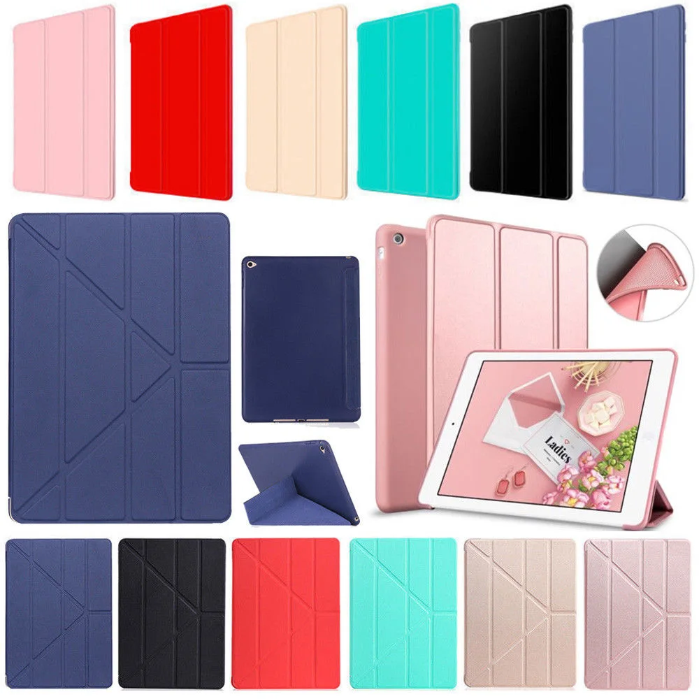 

For iPad Mini 1 2 3 4 Case Nice Flexible Soft Back TPU Silicone Case PU Leather Front Smart Wake Up Sleep Magnetic Cover Case