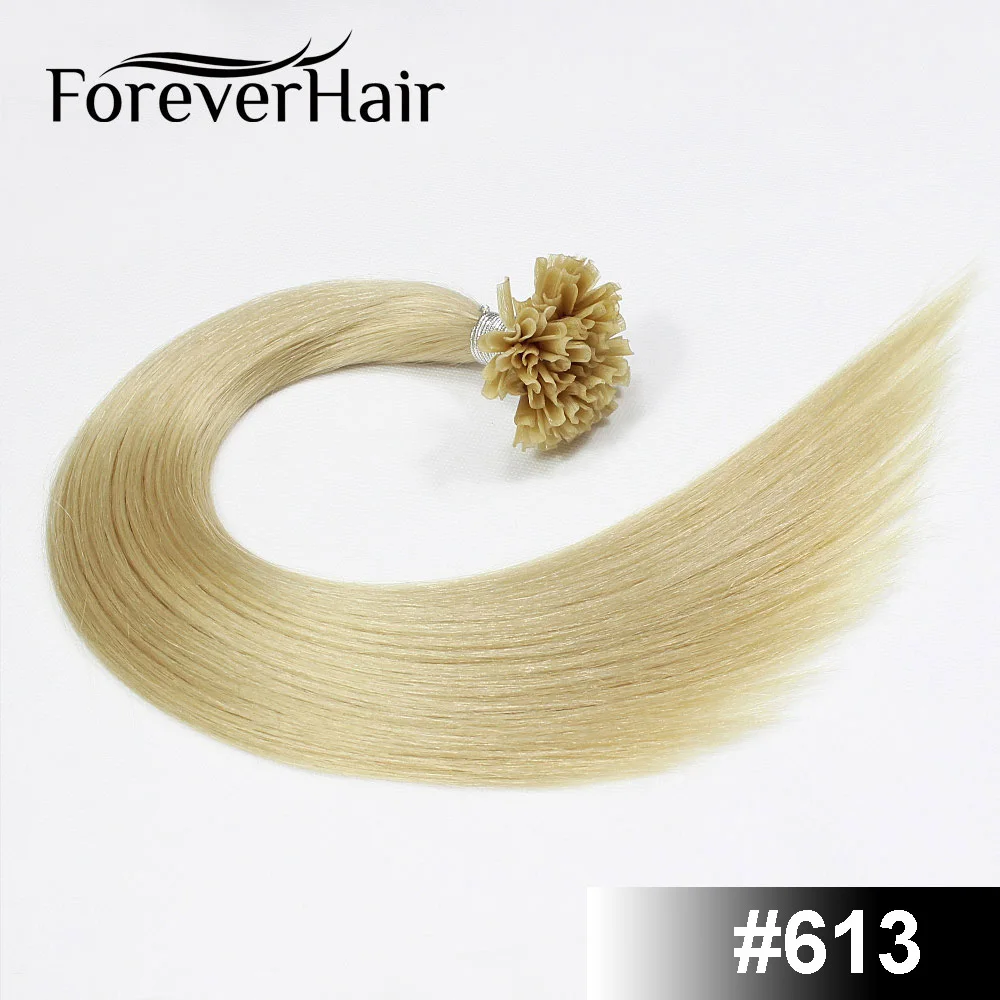 FOREVER HAIR, 0,8 г/локон, 16 дюймов, 18 дюймов, 20 дюймов, 24 дюйма, Remy, u-образные накладные волосы, прямые, Предварительно Связанные волосы на кератиновых капсулах, fusion Hair, 50s - Цвет: #613