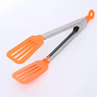 

Silicone Kitchen Cooking Salad Serving BBQ Tongs Stainless Steel Handle Utensil BBQ Clip Salad Bread Serving Tongs