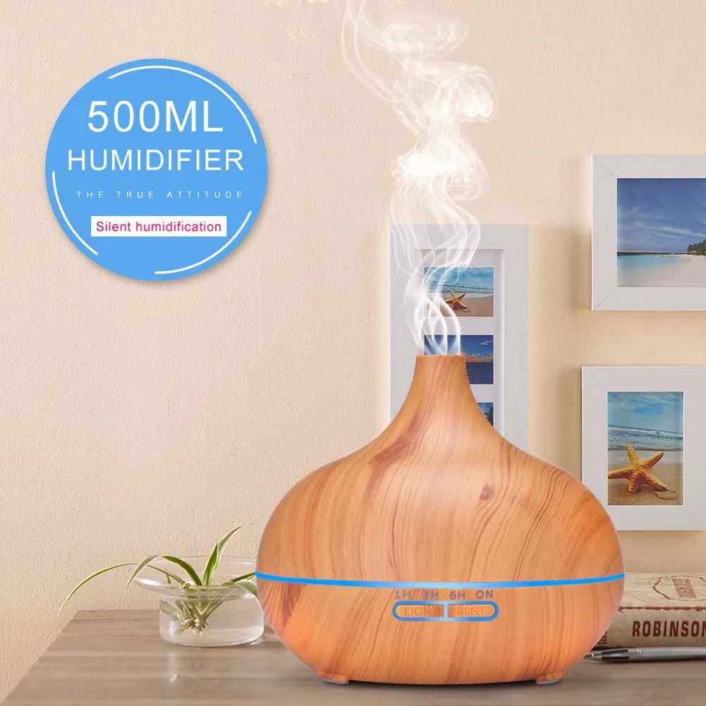 

Hot New 550ml Cool Mist Humidifier Ultrasonic Aroma Essential Oil Diffuser 7 Color Changes for Office Home HY99 JY23