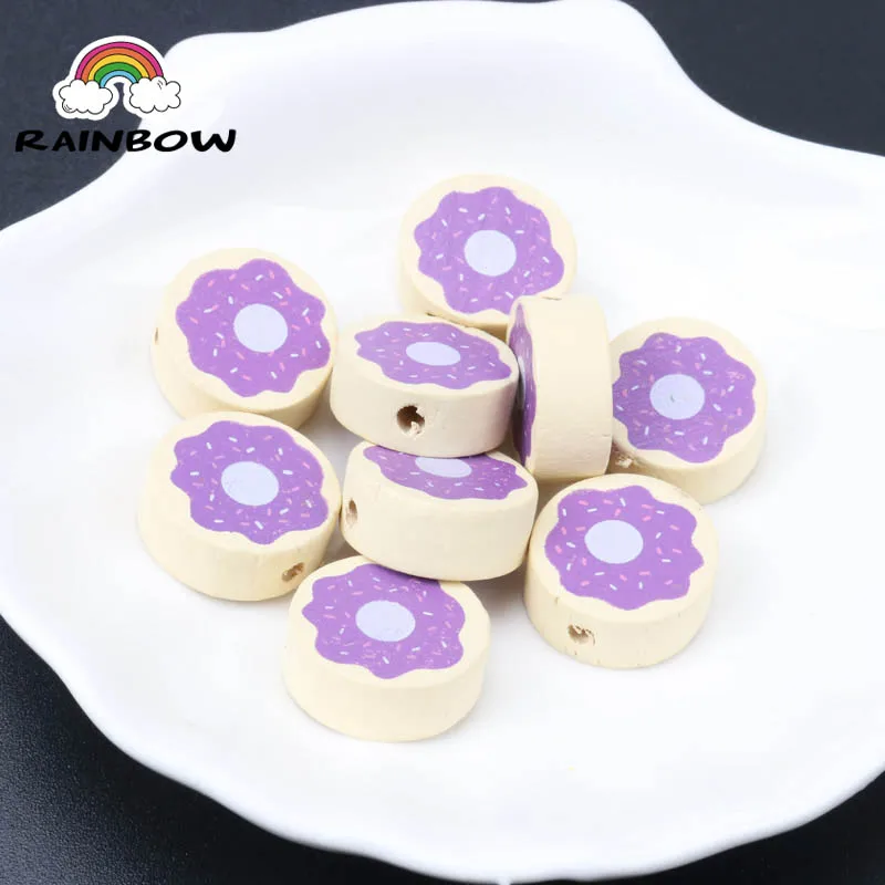 

Cute Flower Pattern Natural Loose Wooden Material Round Shape Spacer Beads For Jewelry Making DIY 20pcs 18mm