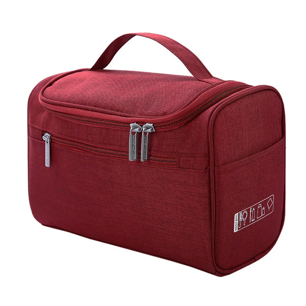 Большая Вместительная дорожная сумка, модная многофункциональная косметическая сумка для хранения, можно повесить фитнес-сумку - Цвет: Бургундия